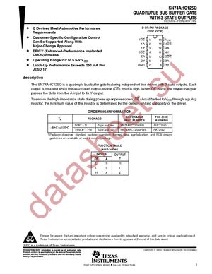 SN74AHC125QDRG4 datasheet  